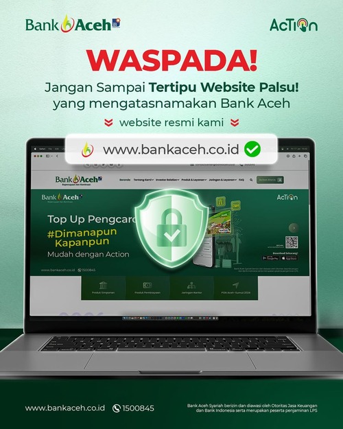 Waspada Jangan sampai Tertipu Website Palsu Bank Aceh