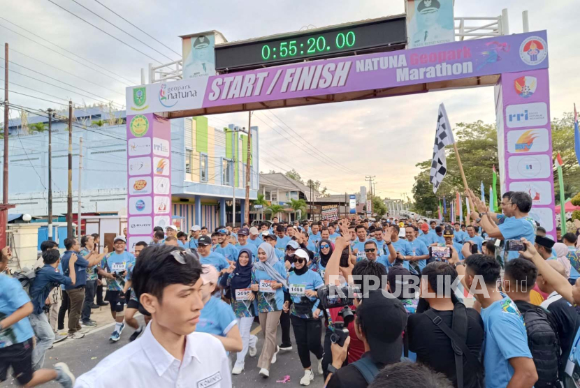 Perdana Digelar, 840 Pelari Meriahkan Natuna Geopark Marathon