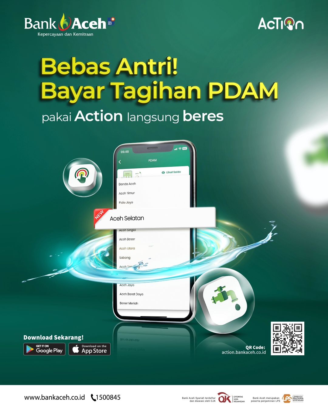 Bayar PDAM menggunakan Aplikasi Action Bank Aceh Syariah - Aceh Selatan